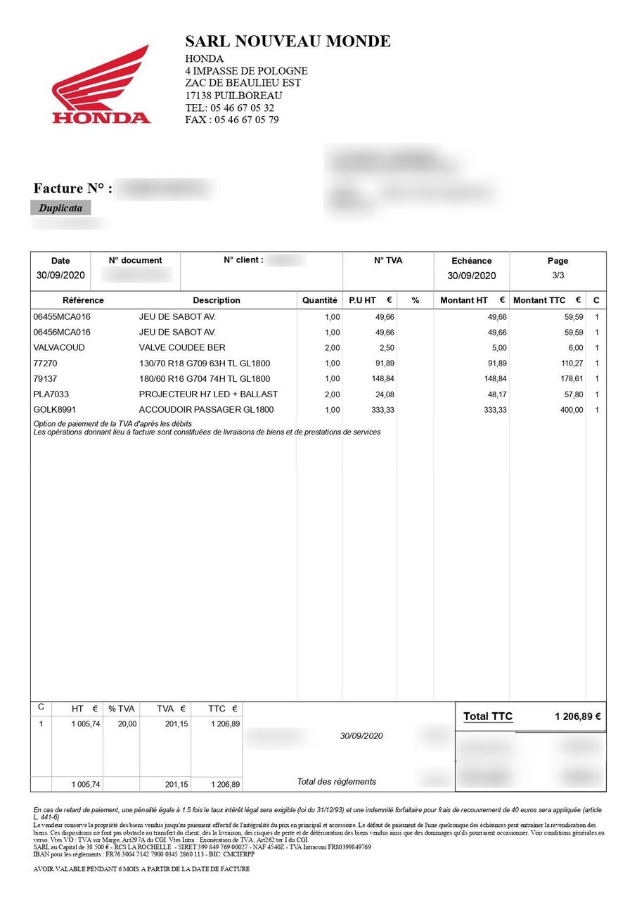 Photo HONDA GOLDWING 1800