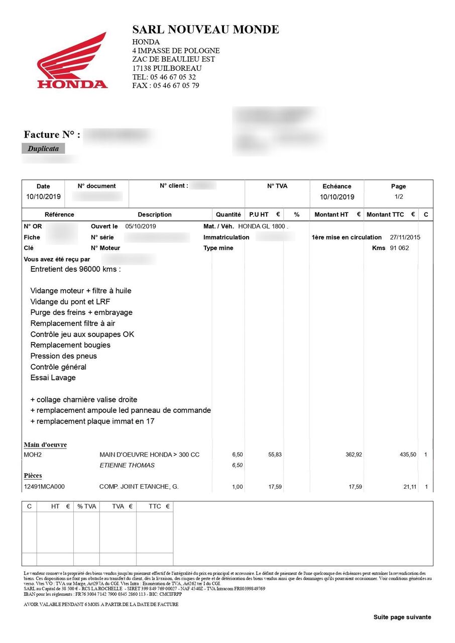 Photo HONDA GOLDWING 1800
