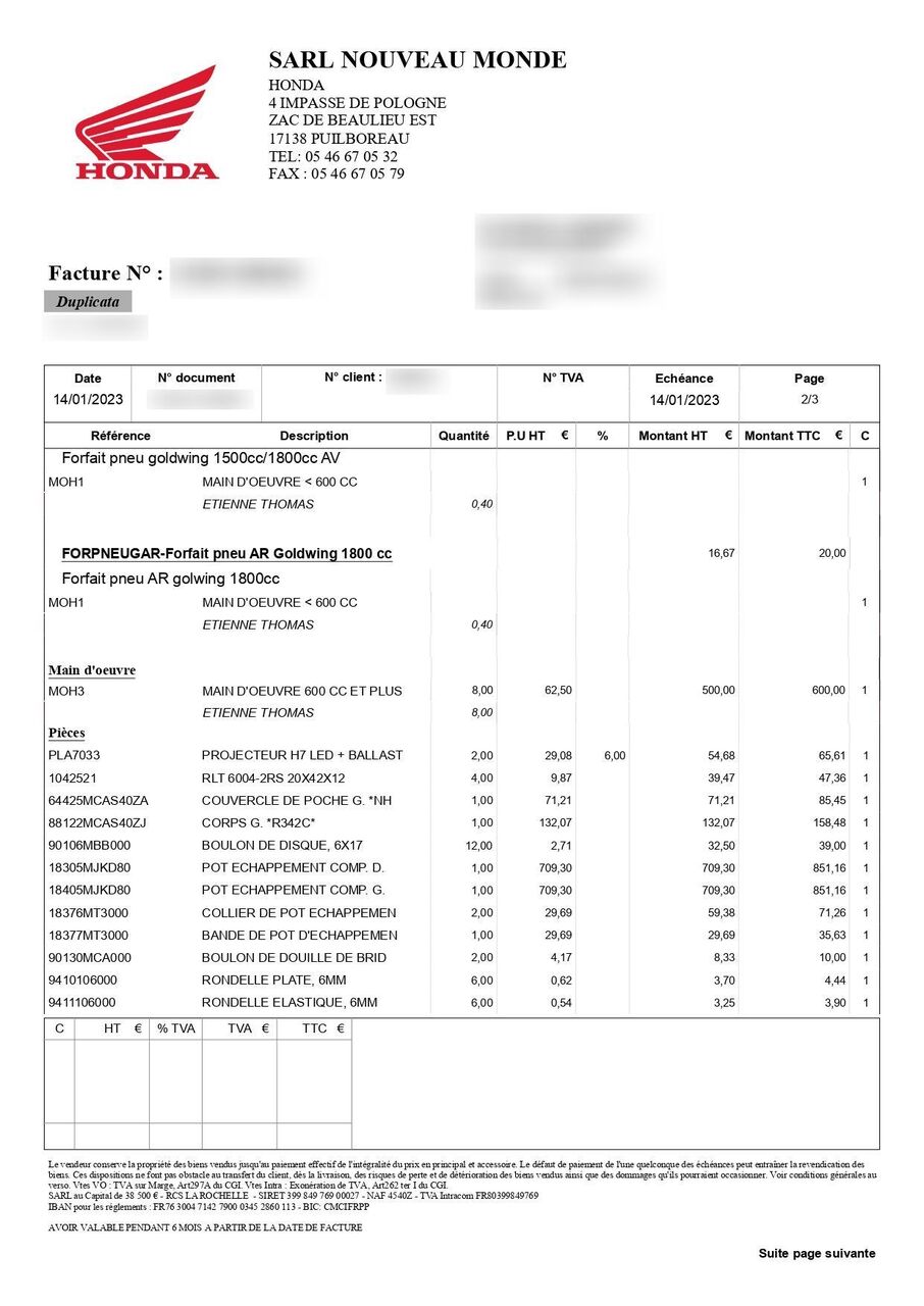 Photo HONDA GOLDWING 1800