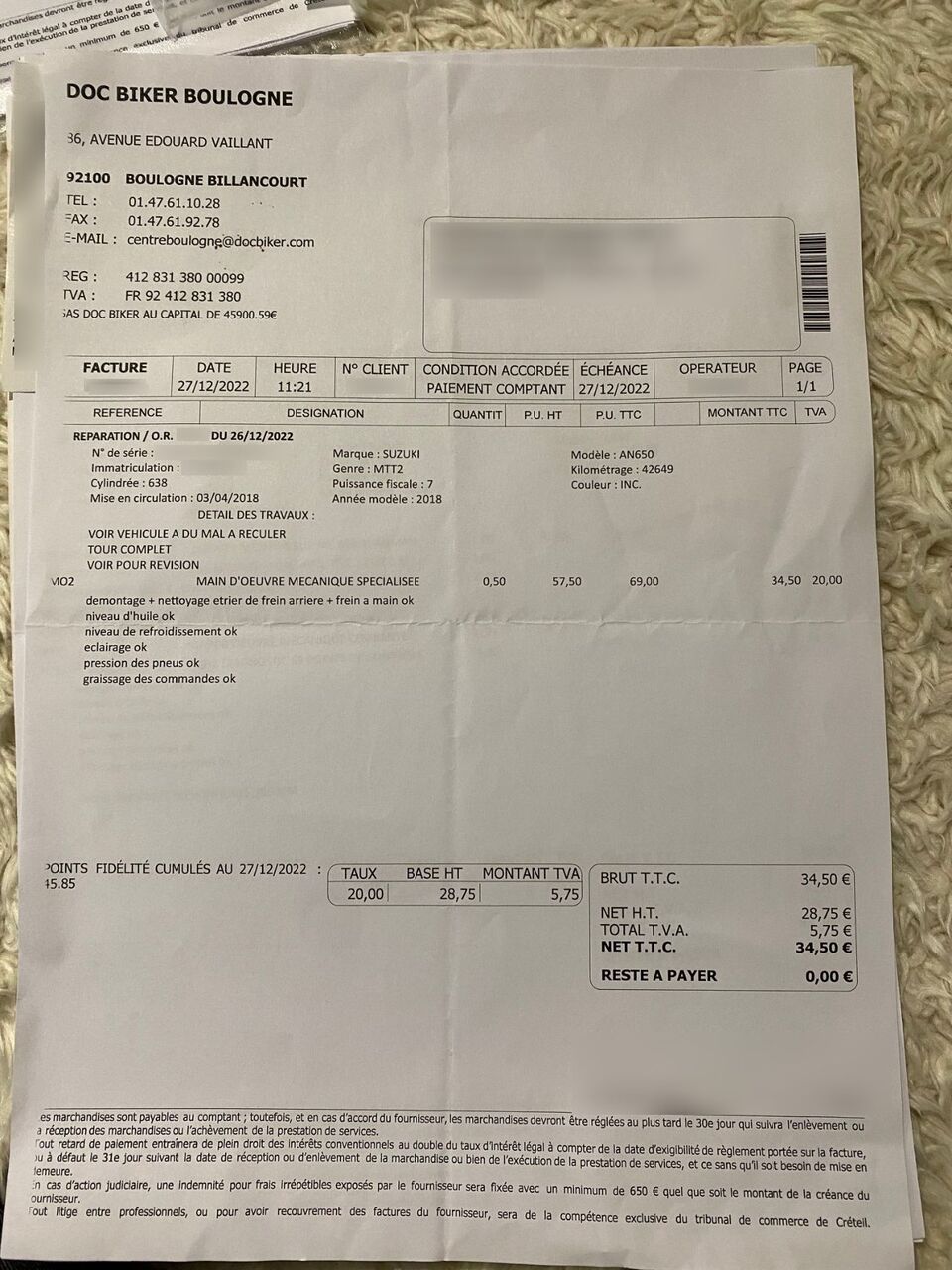 Photo SUZUKI BURGMAN 650