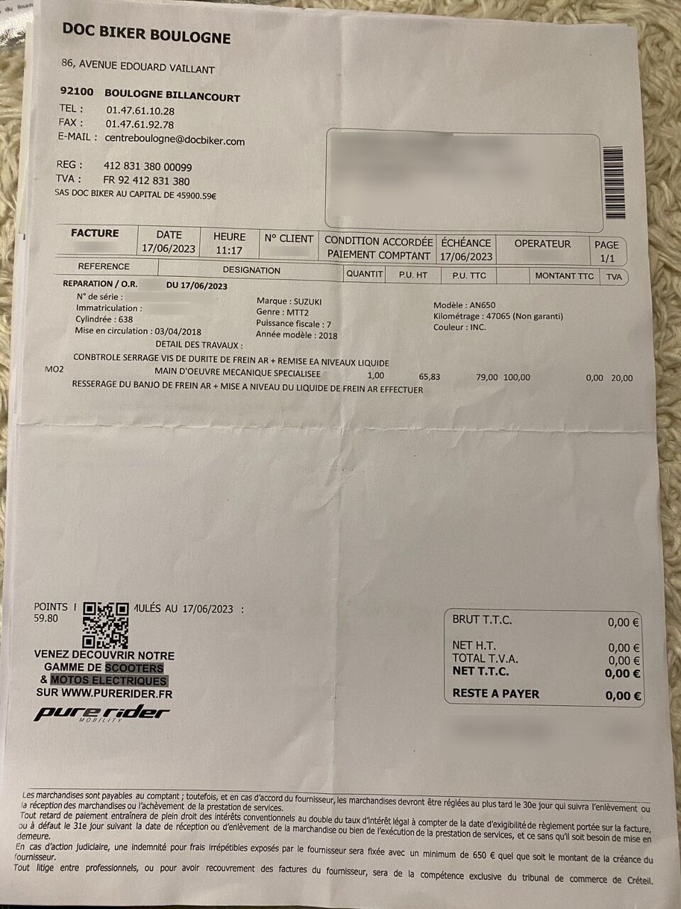 Photo SUZUKI BURGMAN 650