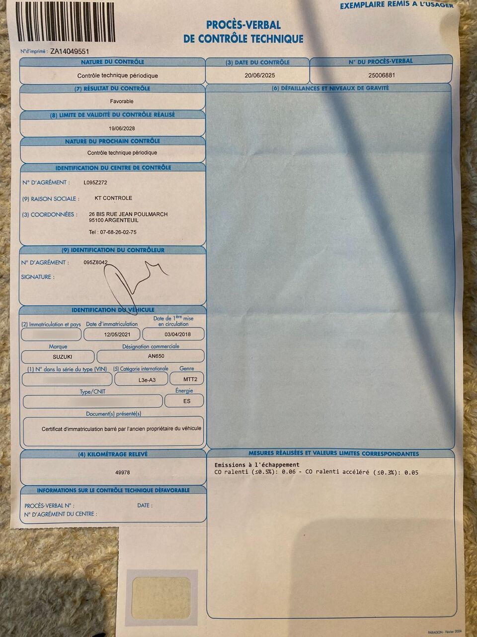 Photo SUZUKI BURGMAN 650