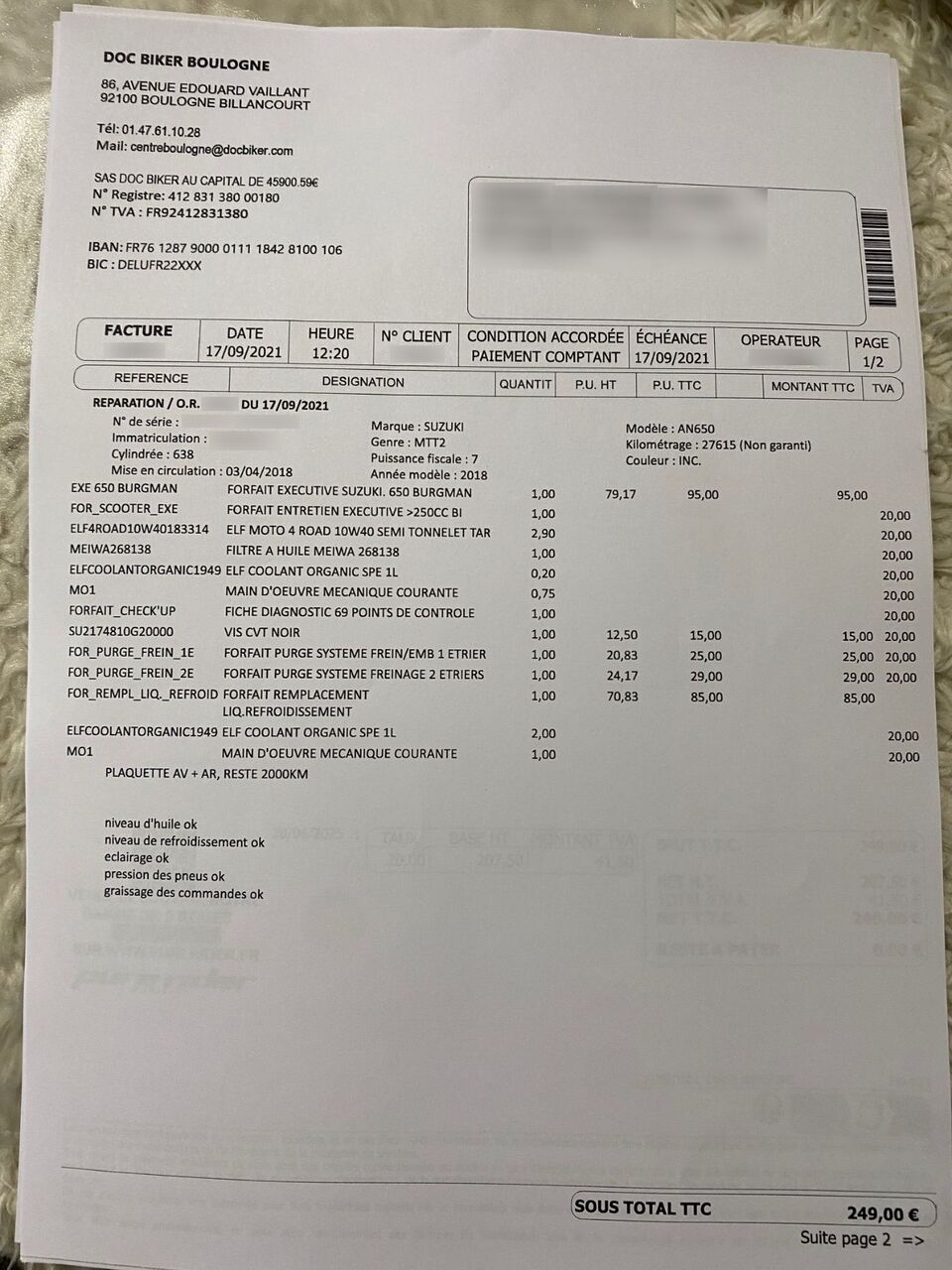 Photo SUZUKI BURGMAN 650