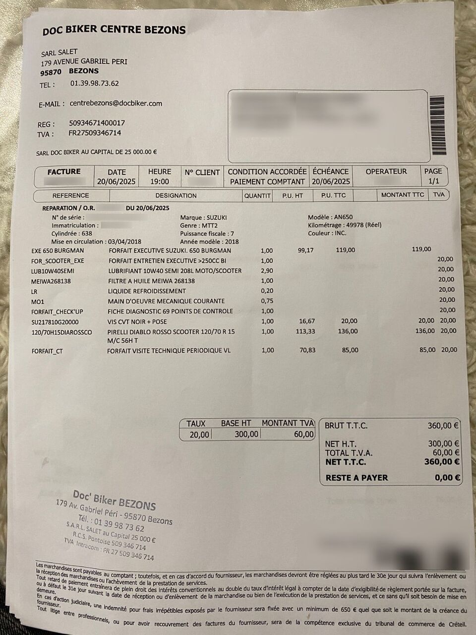 Photo SUZUKI BURGMAN 650