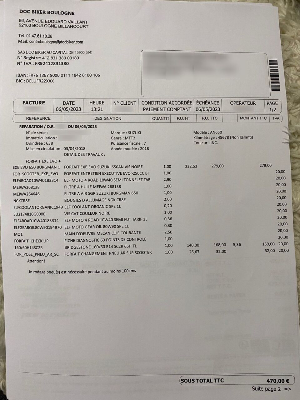 Photo SUZUKI BURGMAN 650