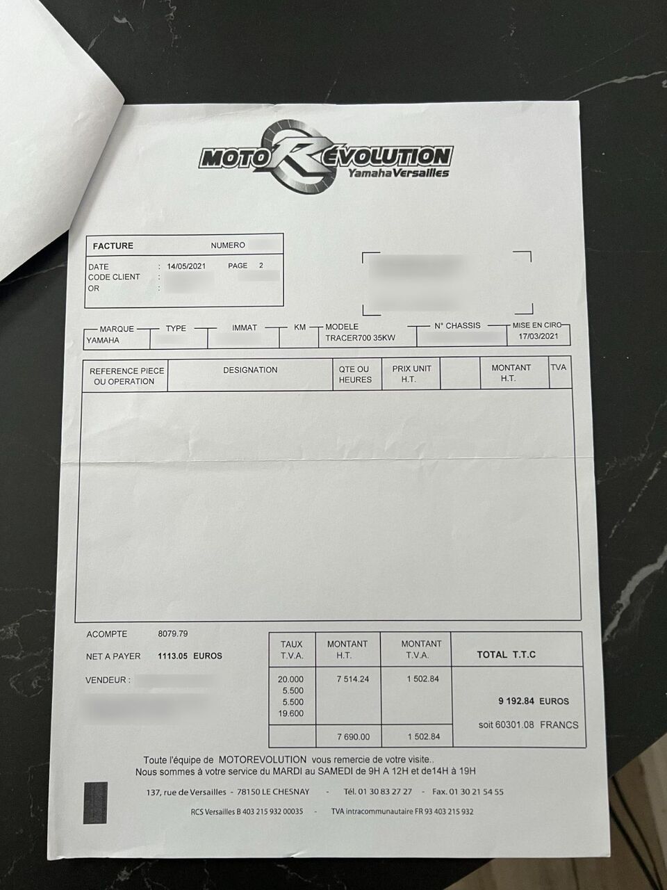 Photo YAMAHA TRACER 7 689