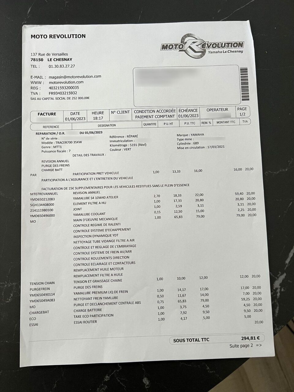 Photo YAMAHA TRACER 7 689