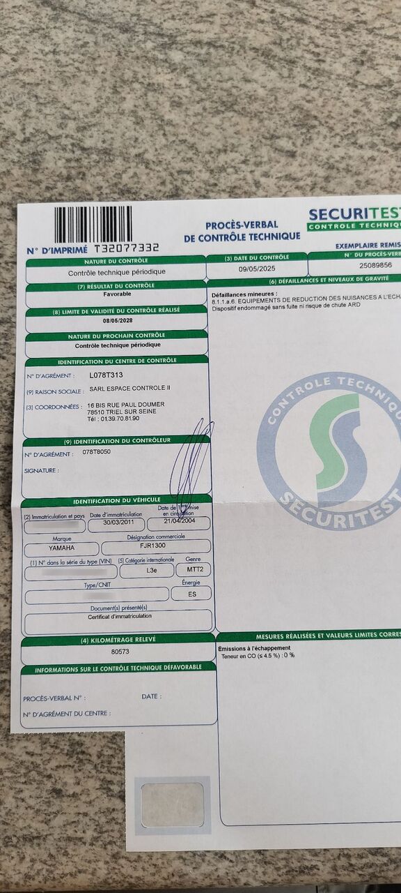 Photo YAMAHA FJR 1300