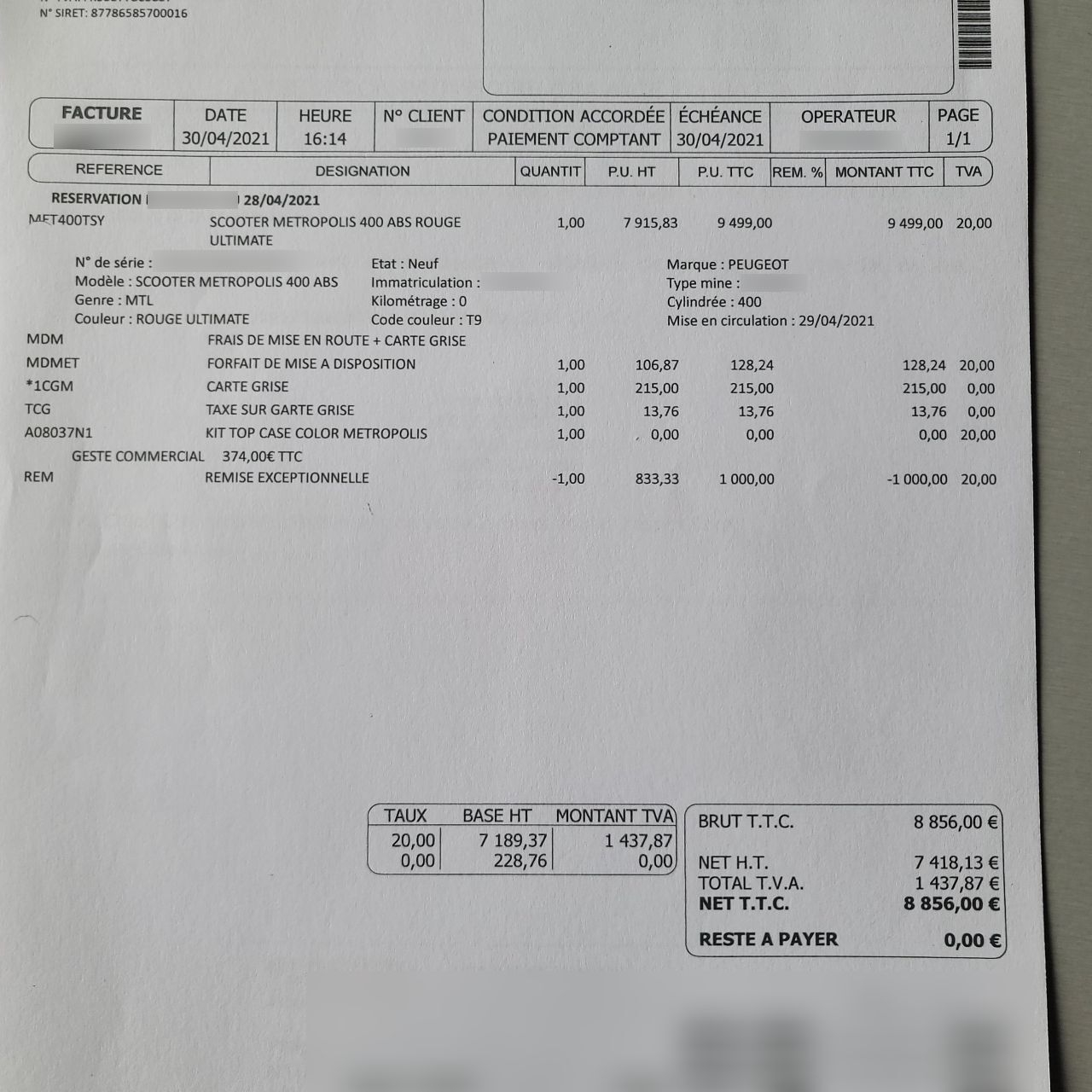 Photo PEUGEOT METROPOLIS 400