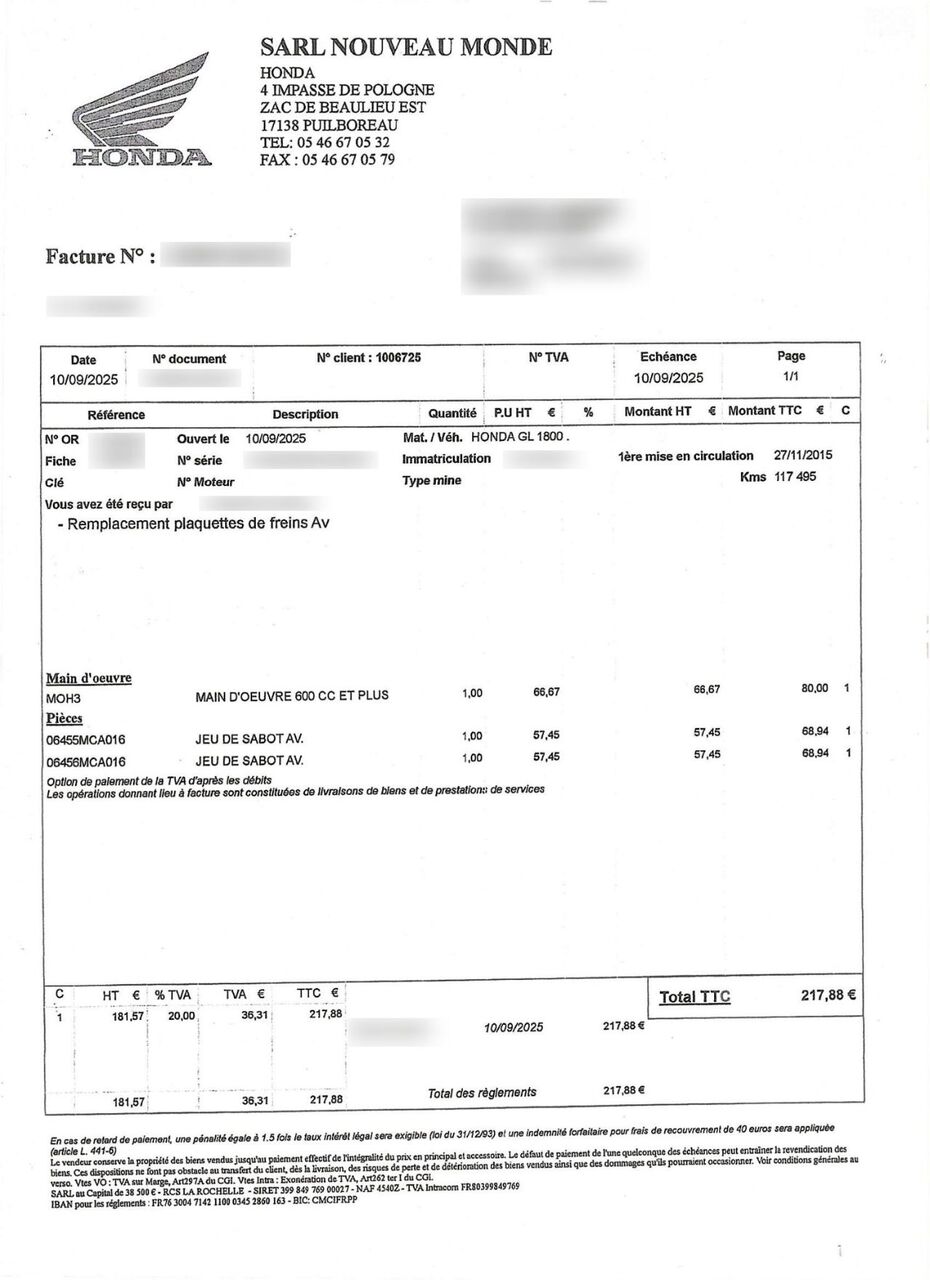 Photo HONDA GOLDWING 1800