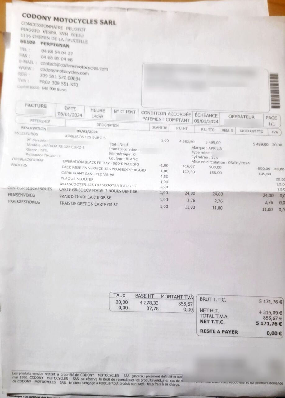 Photo APRILIA RS 125