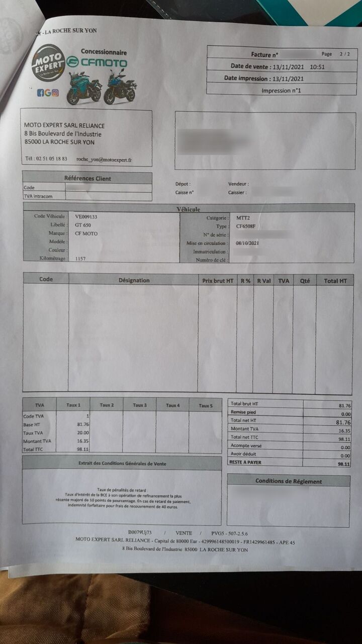 Photo CF MOTO 650 GT ABS