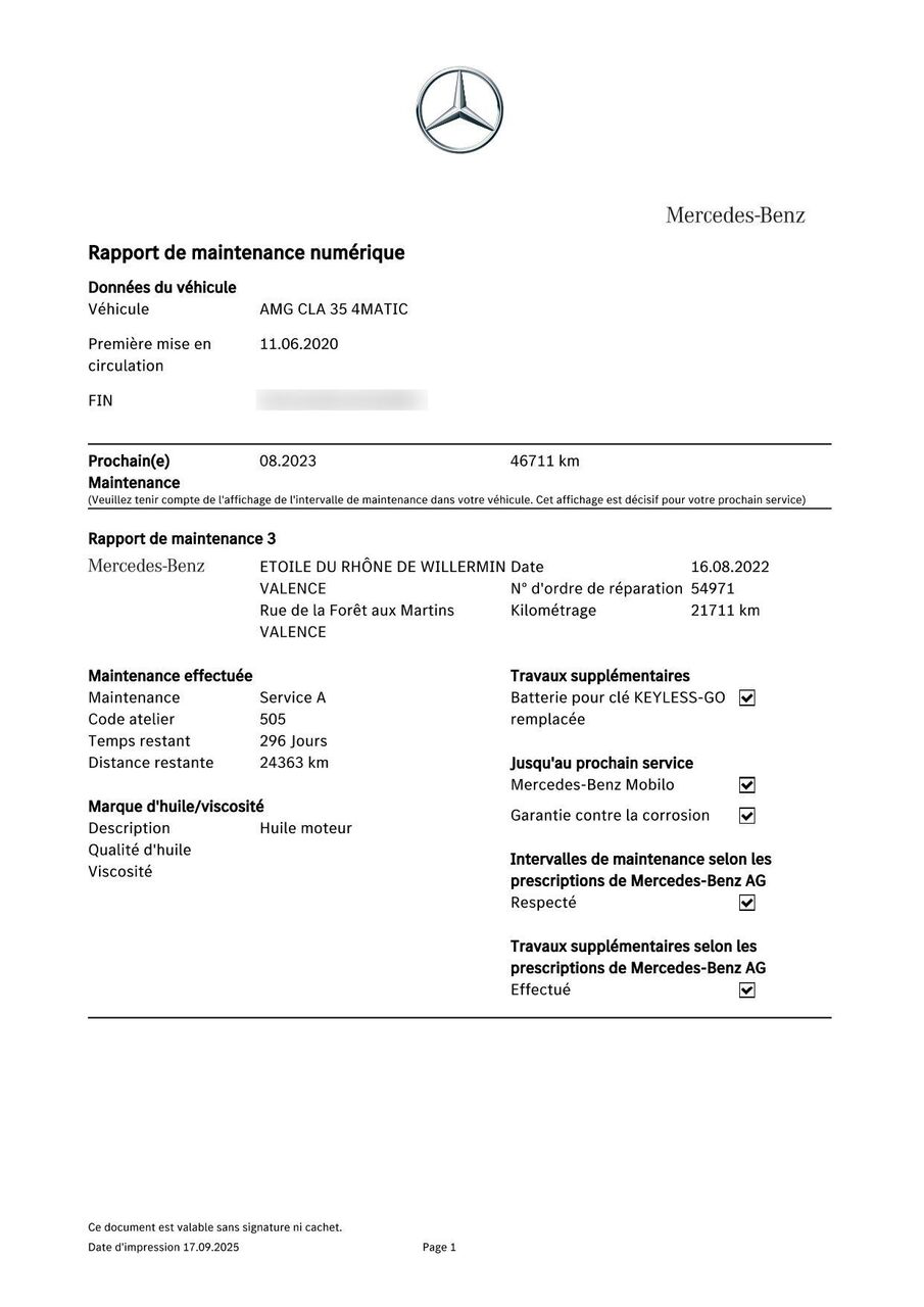 Photo MERCEDES CLA 35 AMG
