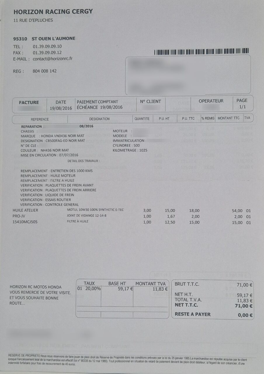 Photo HONDA CB 500 F A2 ABS