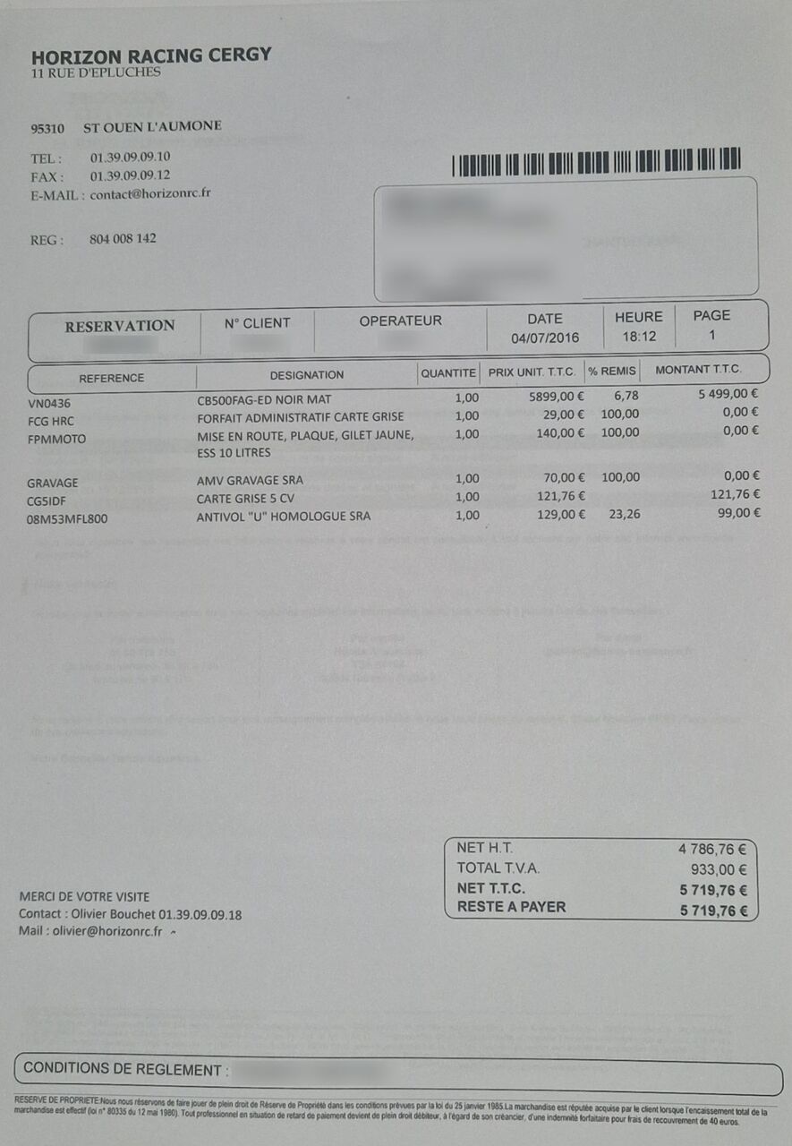 Photo HONDA CB 500 F A2 ABS