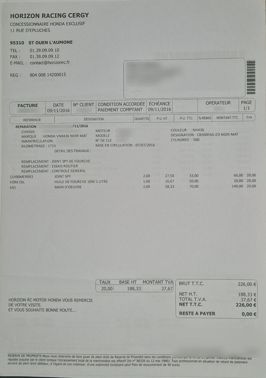 Photo HONDA CB 500 F A2 ABS