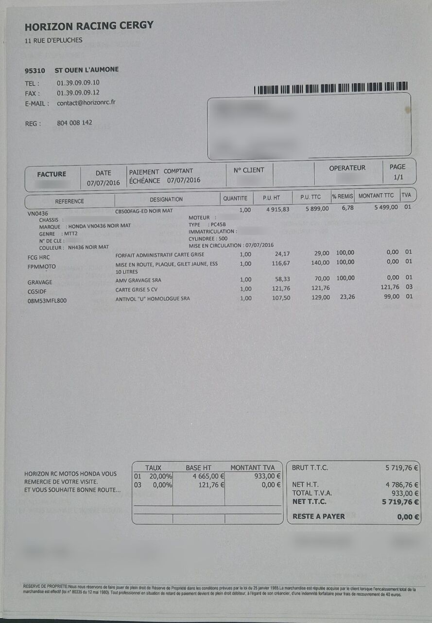 Photo HONDA CB 500 F A2 ABS