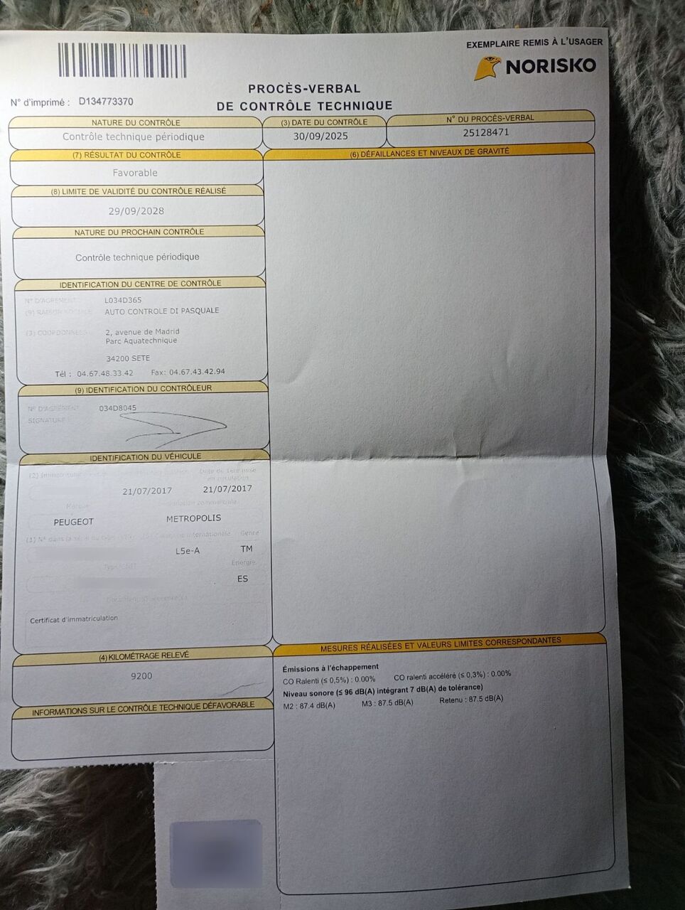 Photo PEUGEOT METROPOLIS 400