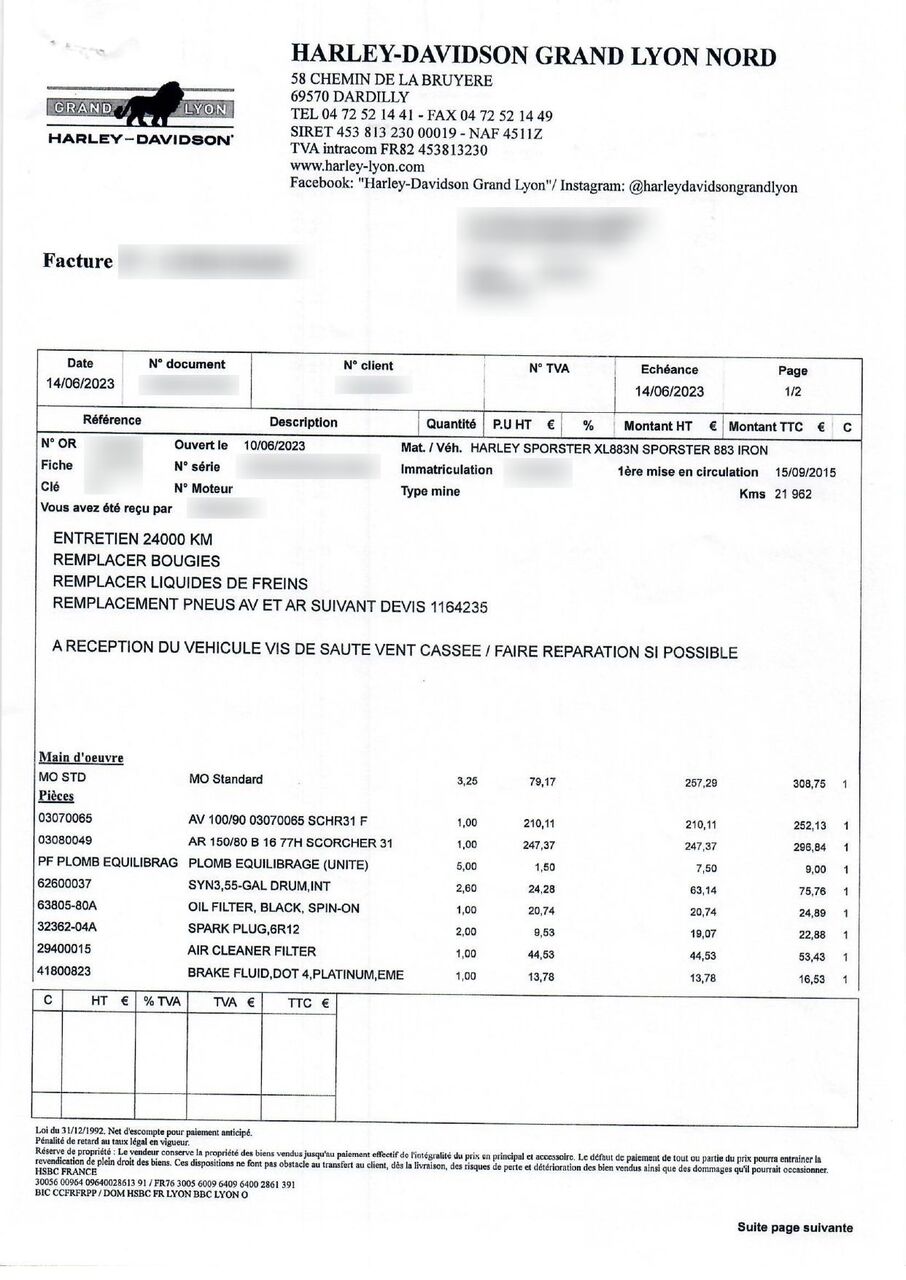 Photo HARLEY DAVIDSON 883