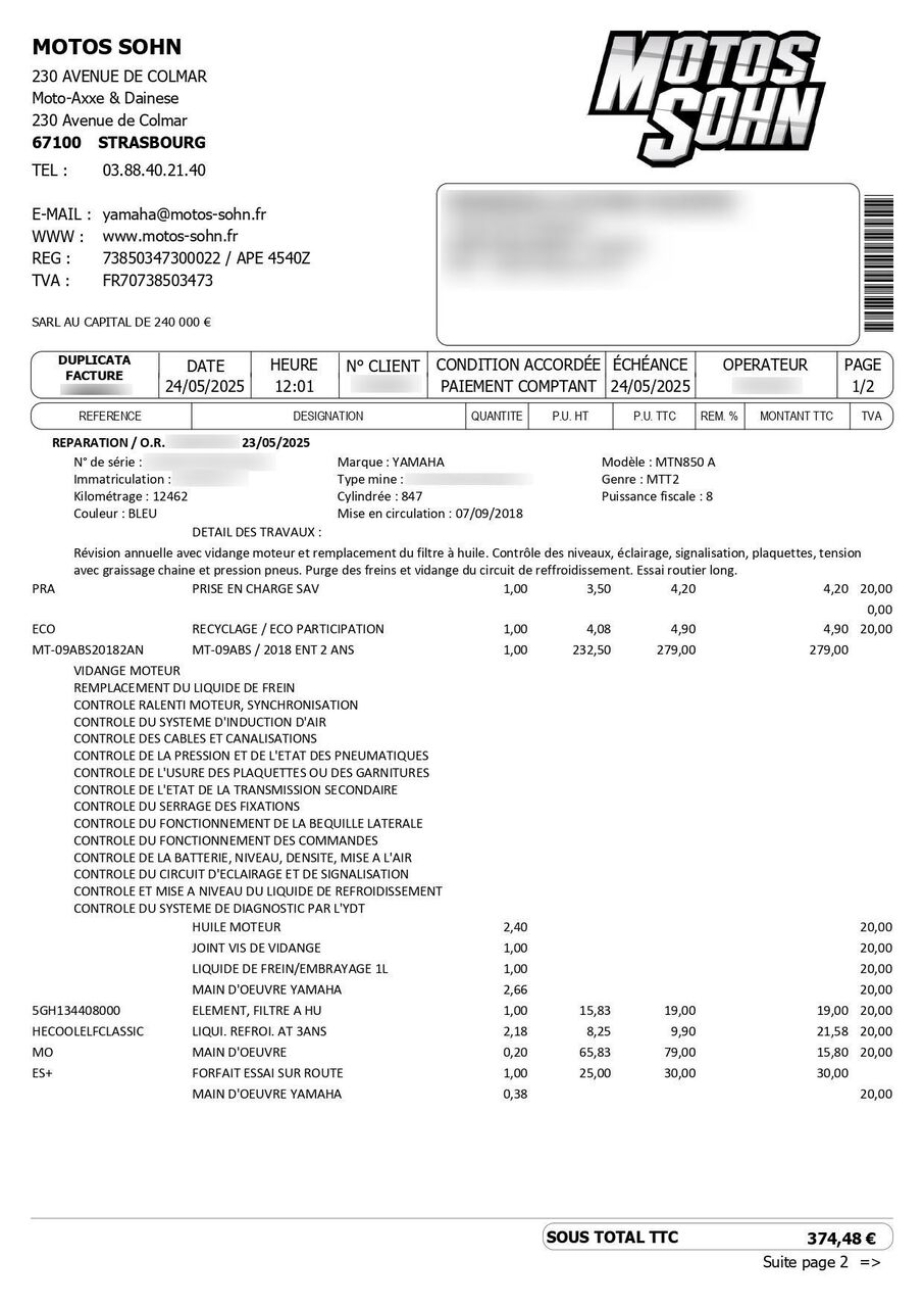 Photo YAMAHA MT 09 850 FULL