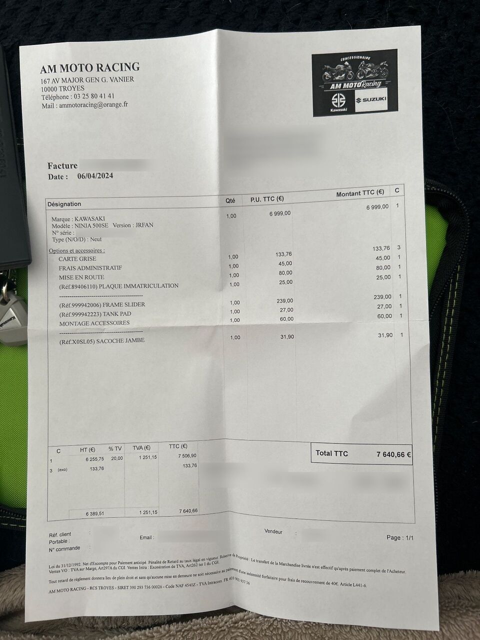 Photo KAWASAKI NINJA 500 SE