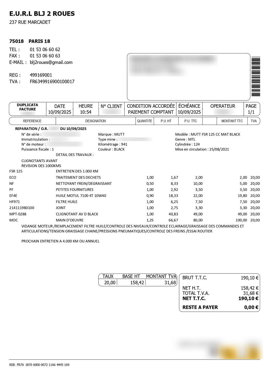 Photo MUTT FSR 125 MAT BLACK