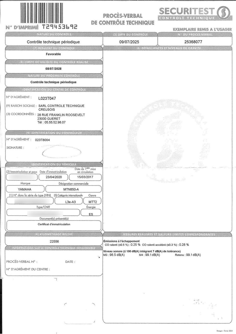 Photo YAMAHA MT 09 850 ABS