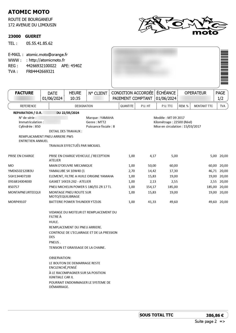 Photo YAMAHA MT 09 850 ABS