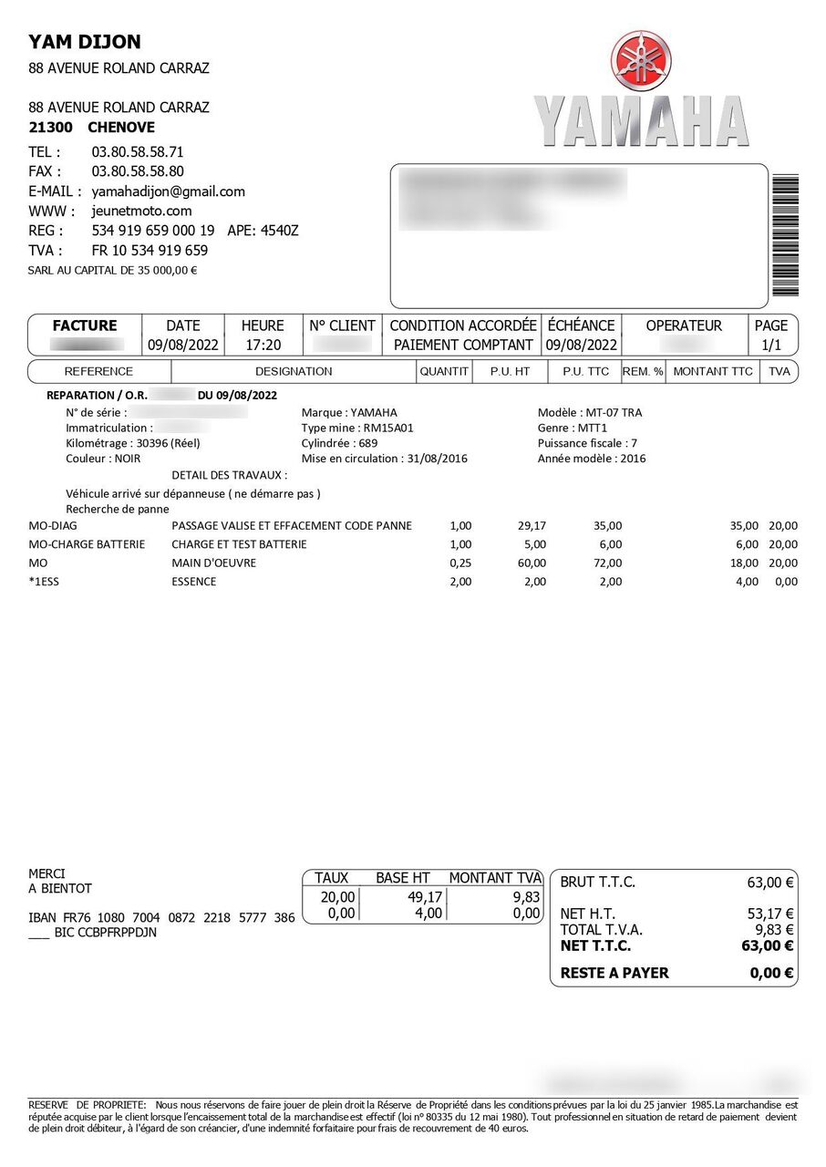 Photo YAMAHA TRACER 700 A2