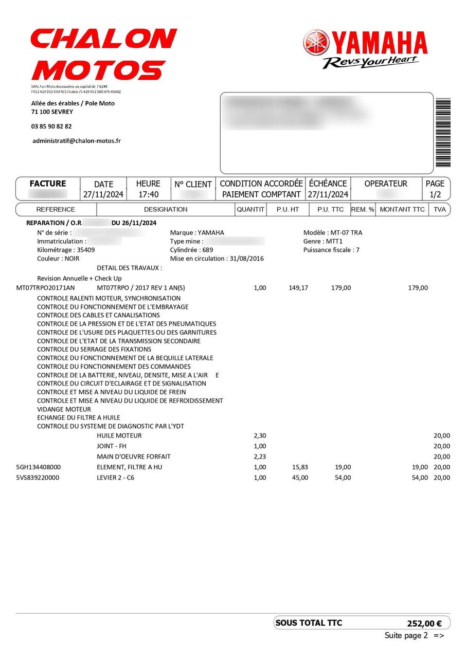 Photo YAMAHA TRACER 700 A2