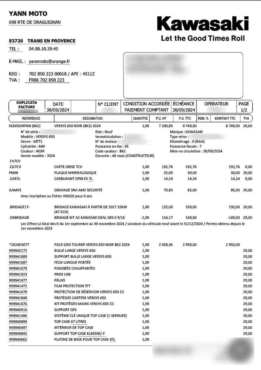 Photo KAWASAKI VERSYS 650