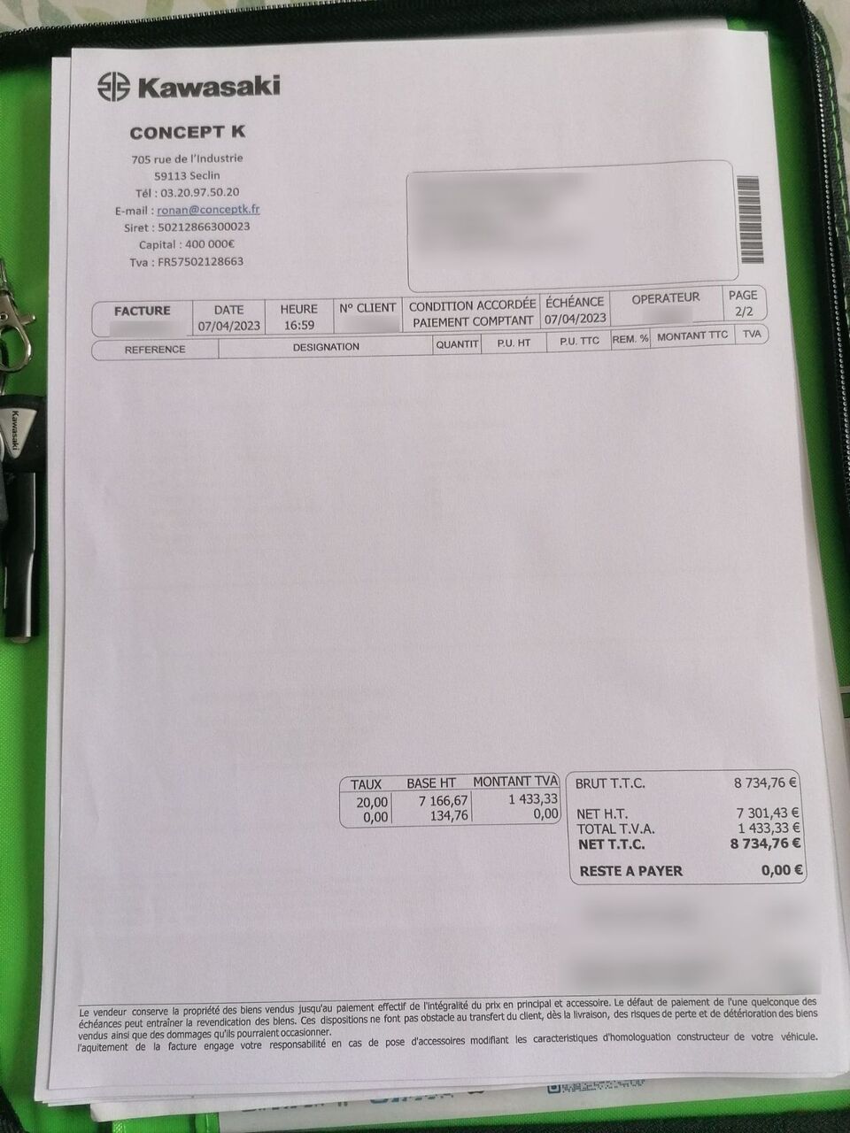 Photo KAWASAKI NINJA 650 A2