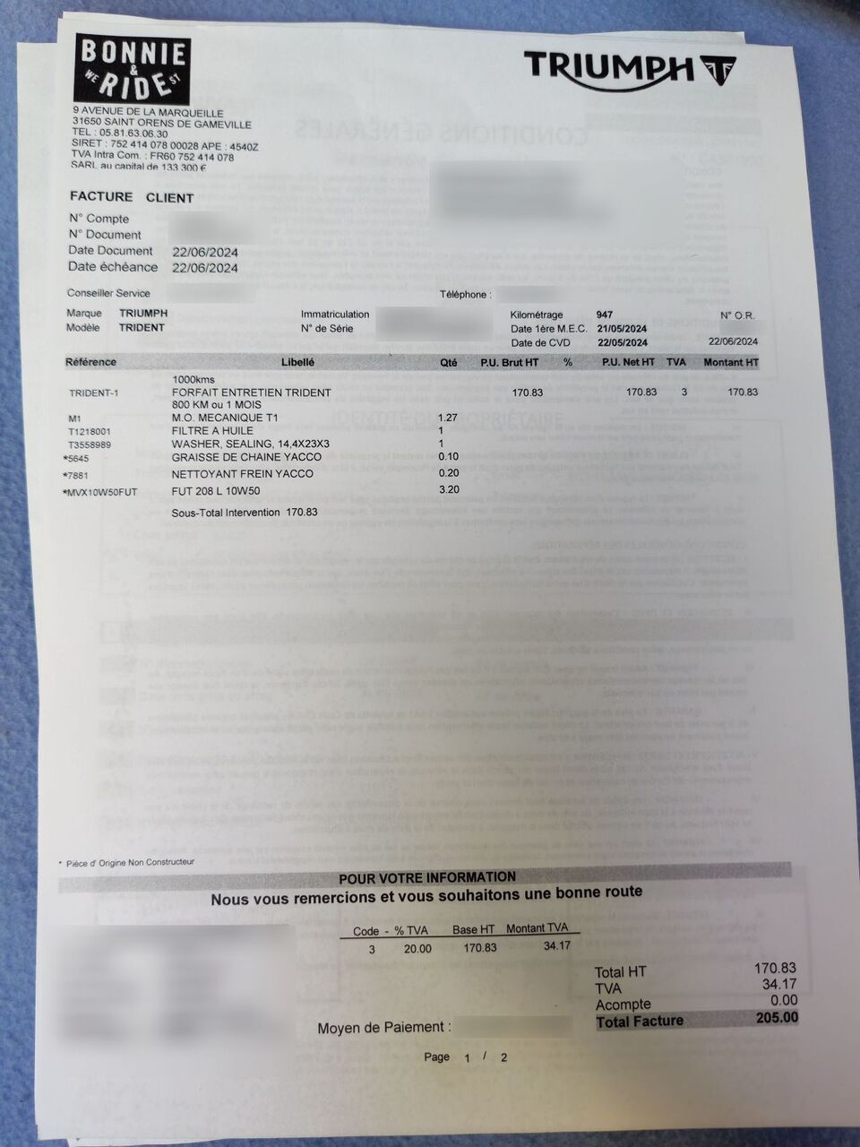 Photo TRIUMPH TRIDENT 660