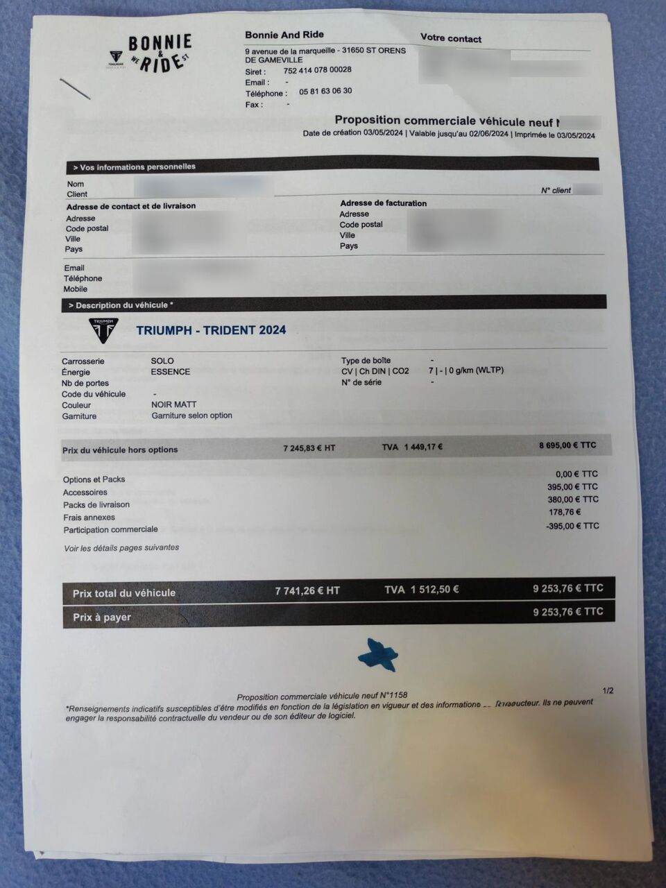 Photo TRIUMPH TRIDENT 660