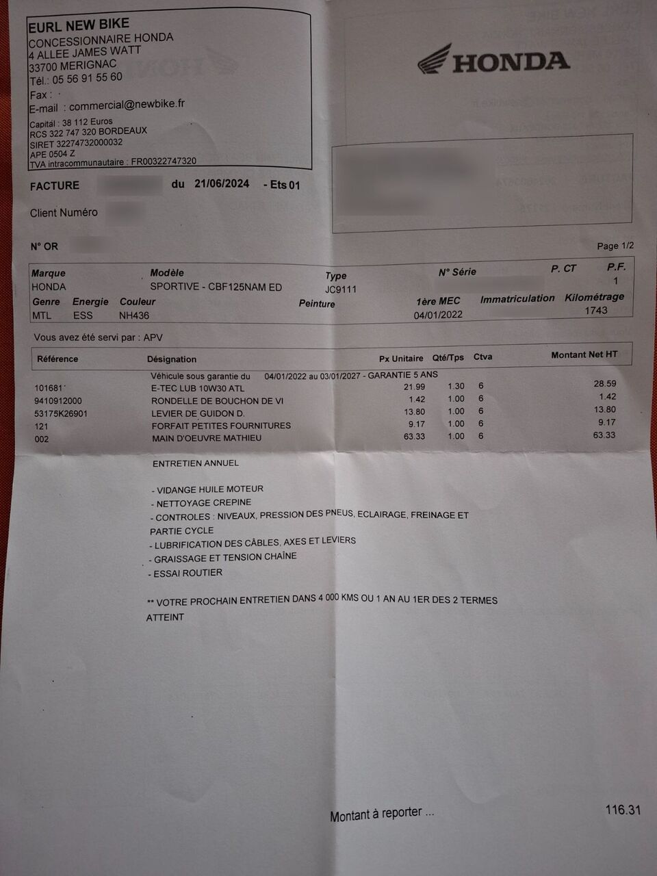 Photo HONDA CB 125 R ABS