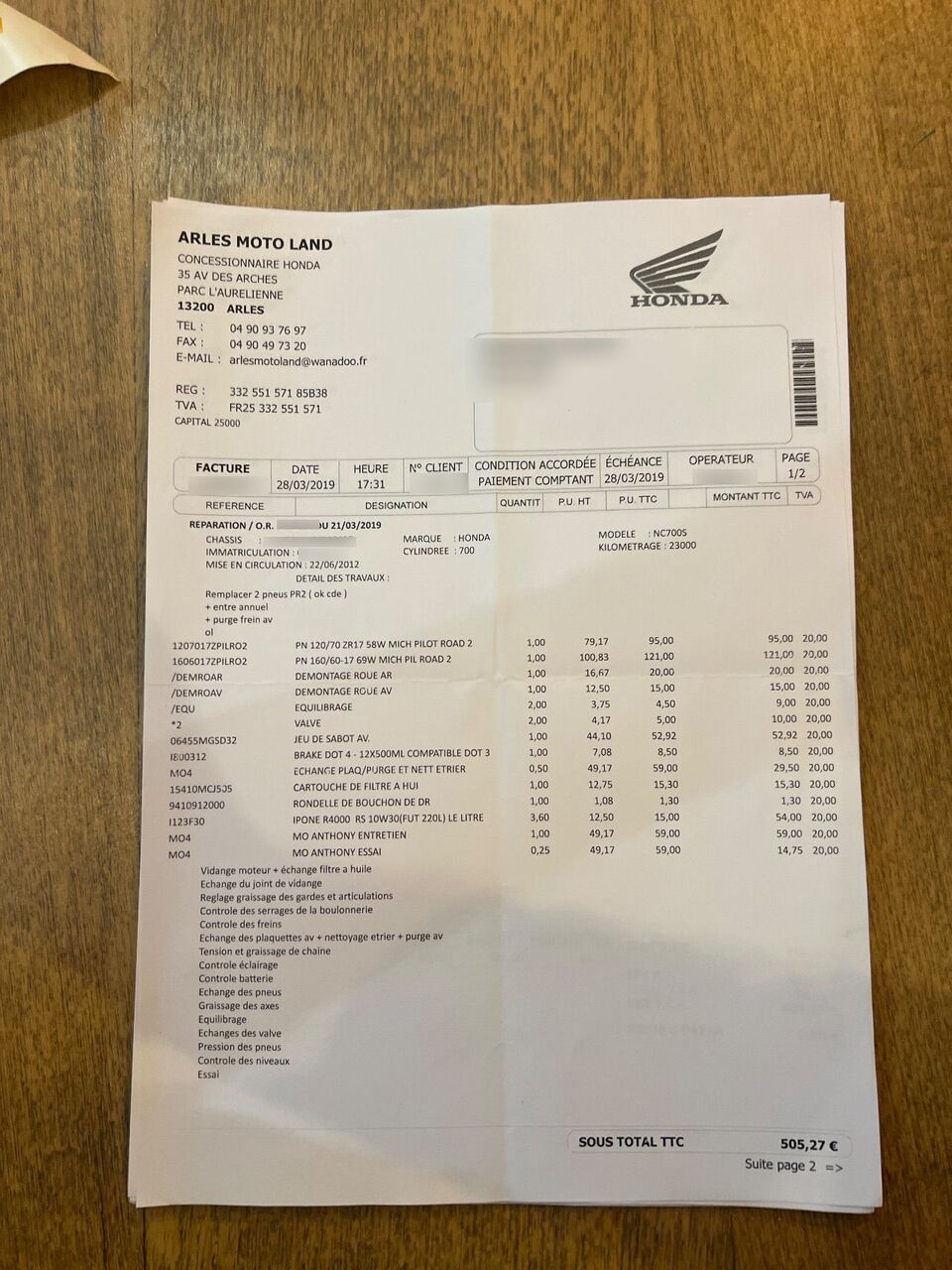 Photo HONDA NC 700 S A2