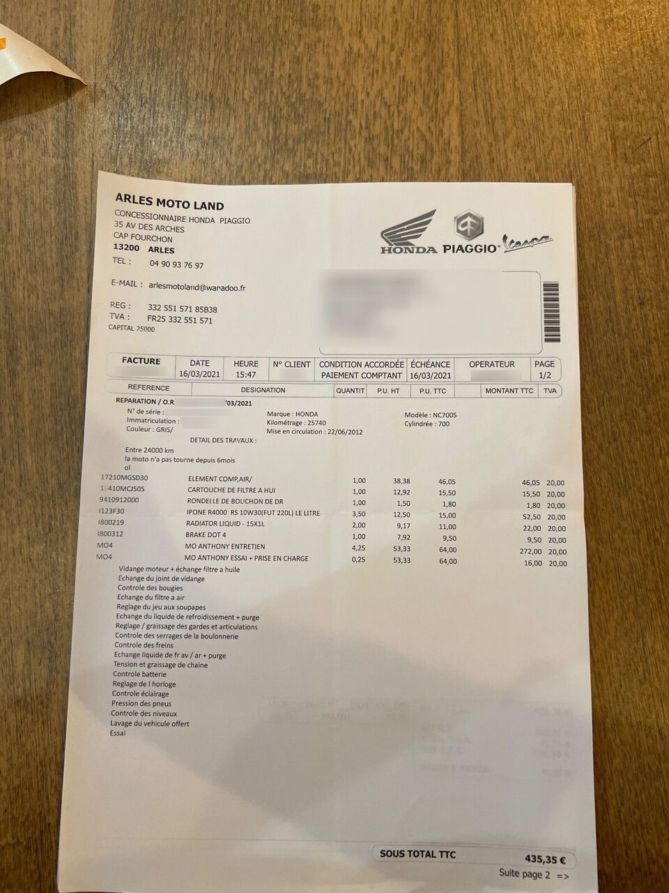 Photo HONDA NC 700 S A2