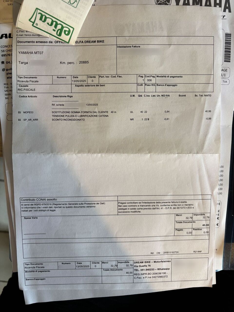 Photo YAMAHA MT 07 A2 ABS