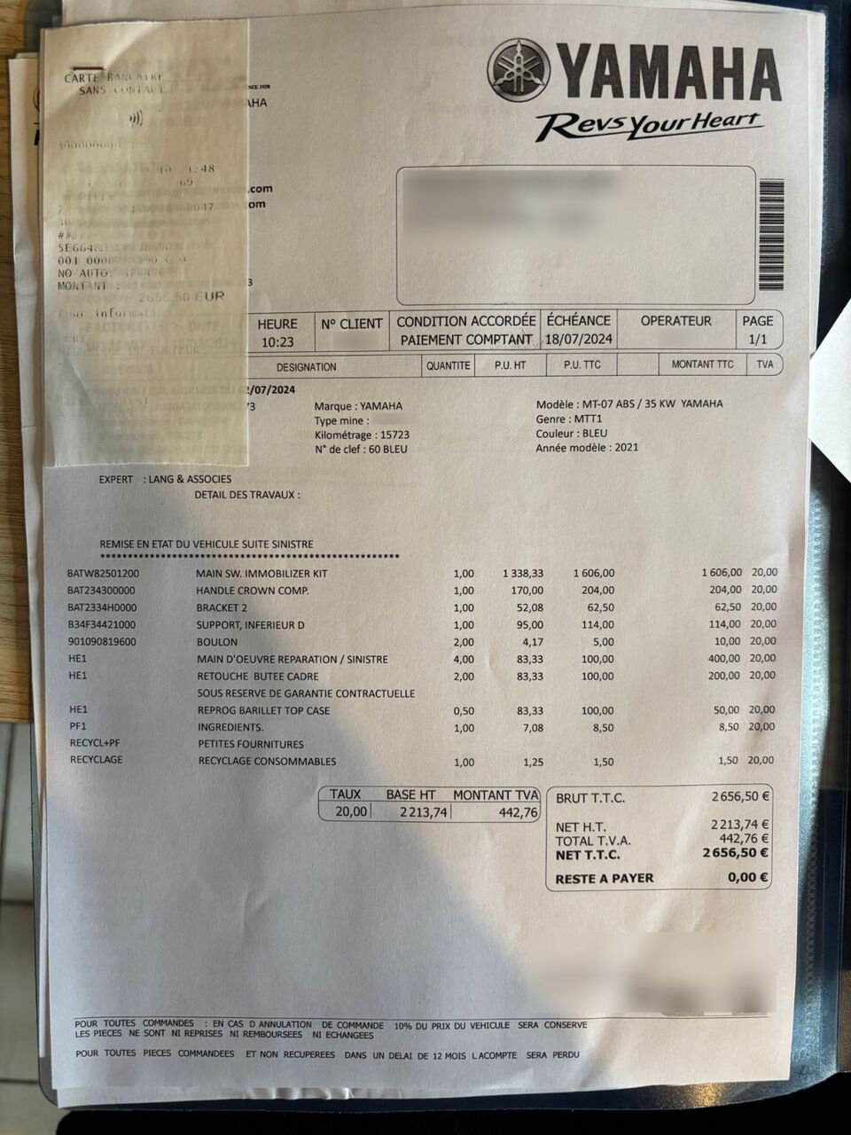 Photo YAMAHA MT 07 A2 ABS