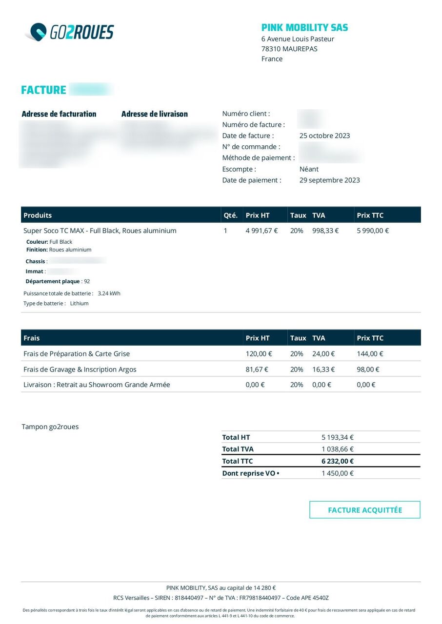 Photo SUPER SOCO TC MAX FULL