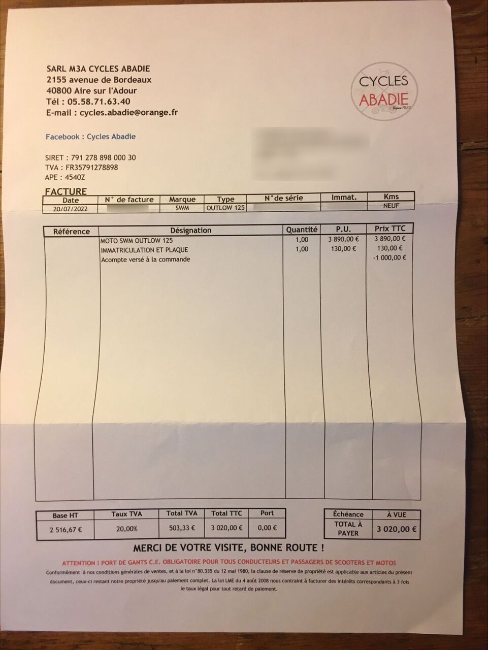 Photo SWM OUTLAW 125 ABS