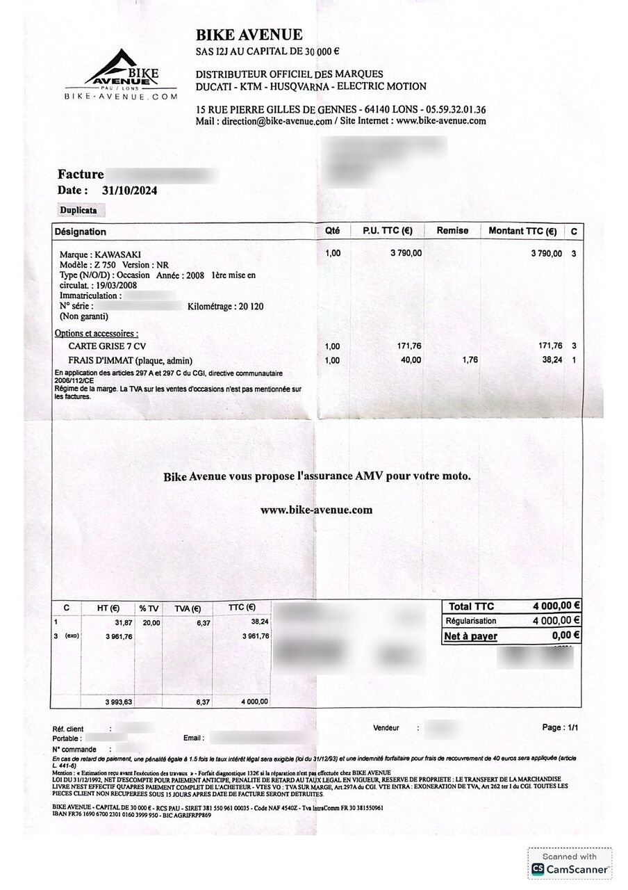 Photo KAWASAKI Z750 FULL