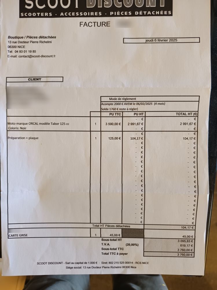 Photo ORCAL TABOR 125 ABS