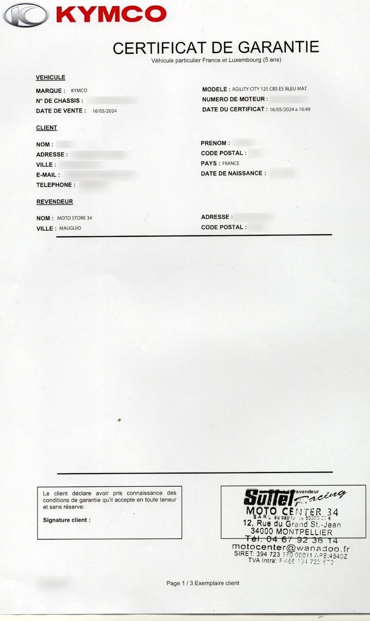 Photo KYMCO AGILITY CITY 16+