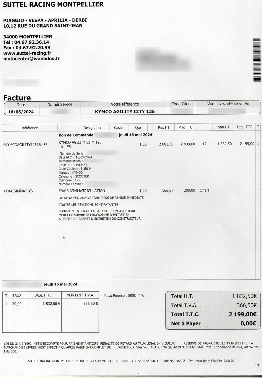 Photo KYMCO AGILITY CITY 16+