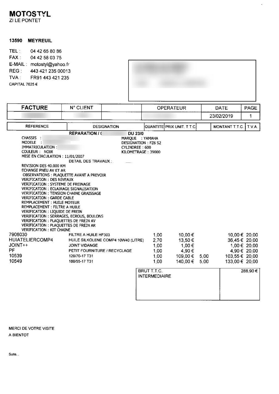 Photo YAMAHA FAZER 600 S2