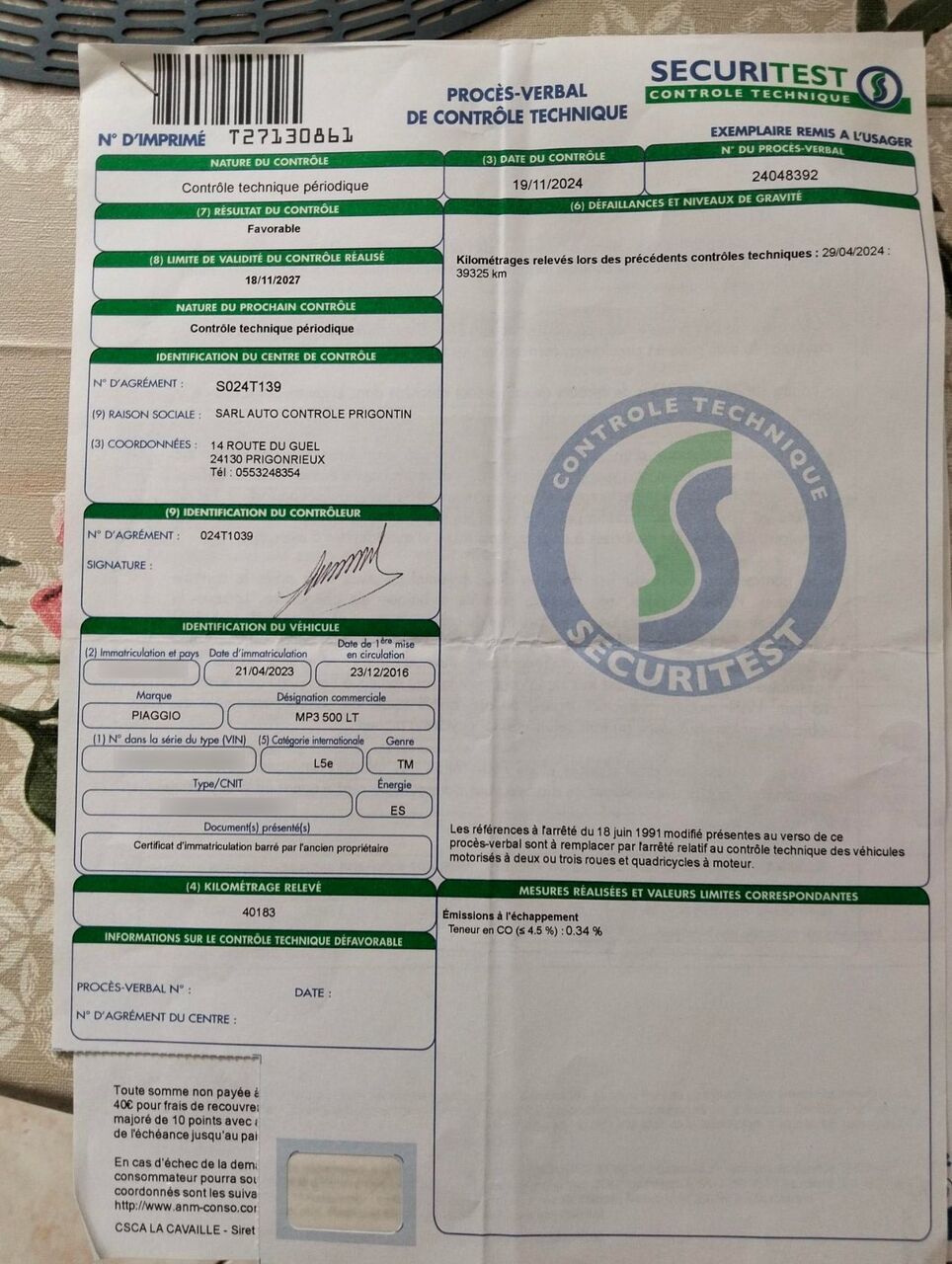 Photo PIAGGIO MP3 500 LT MP3