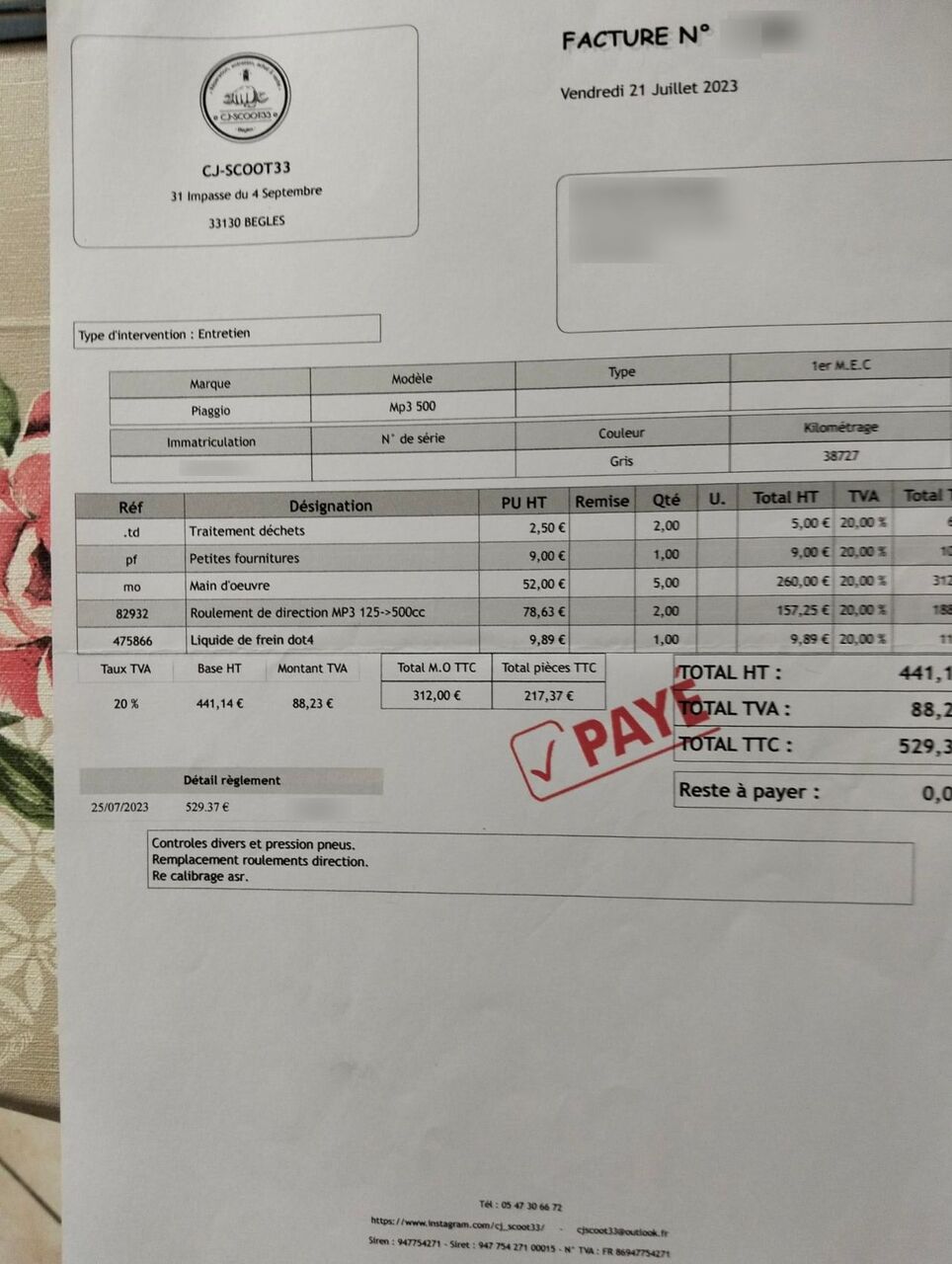 Photo PIAGGIO MP3 500 LT MP3