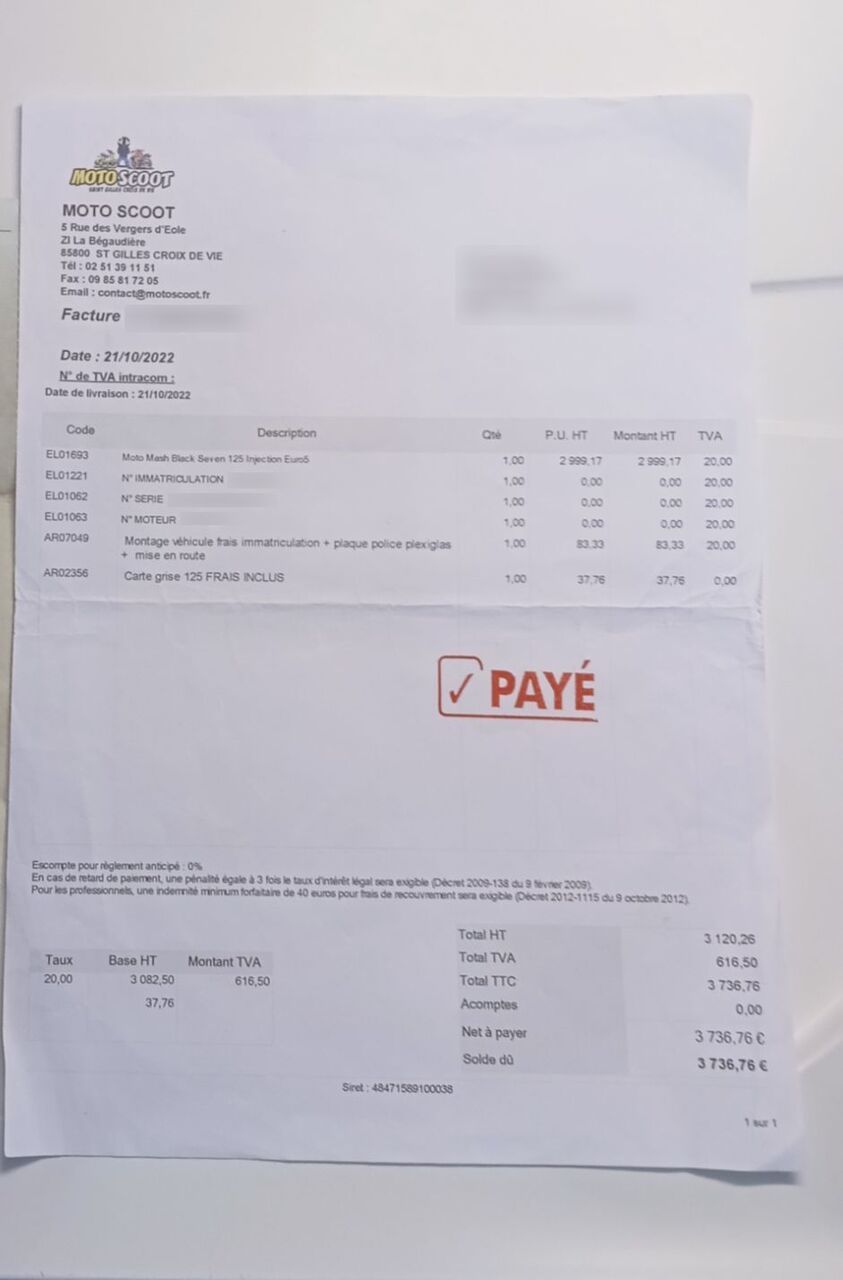 Photo MASH BLACK SEVEN 125