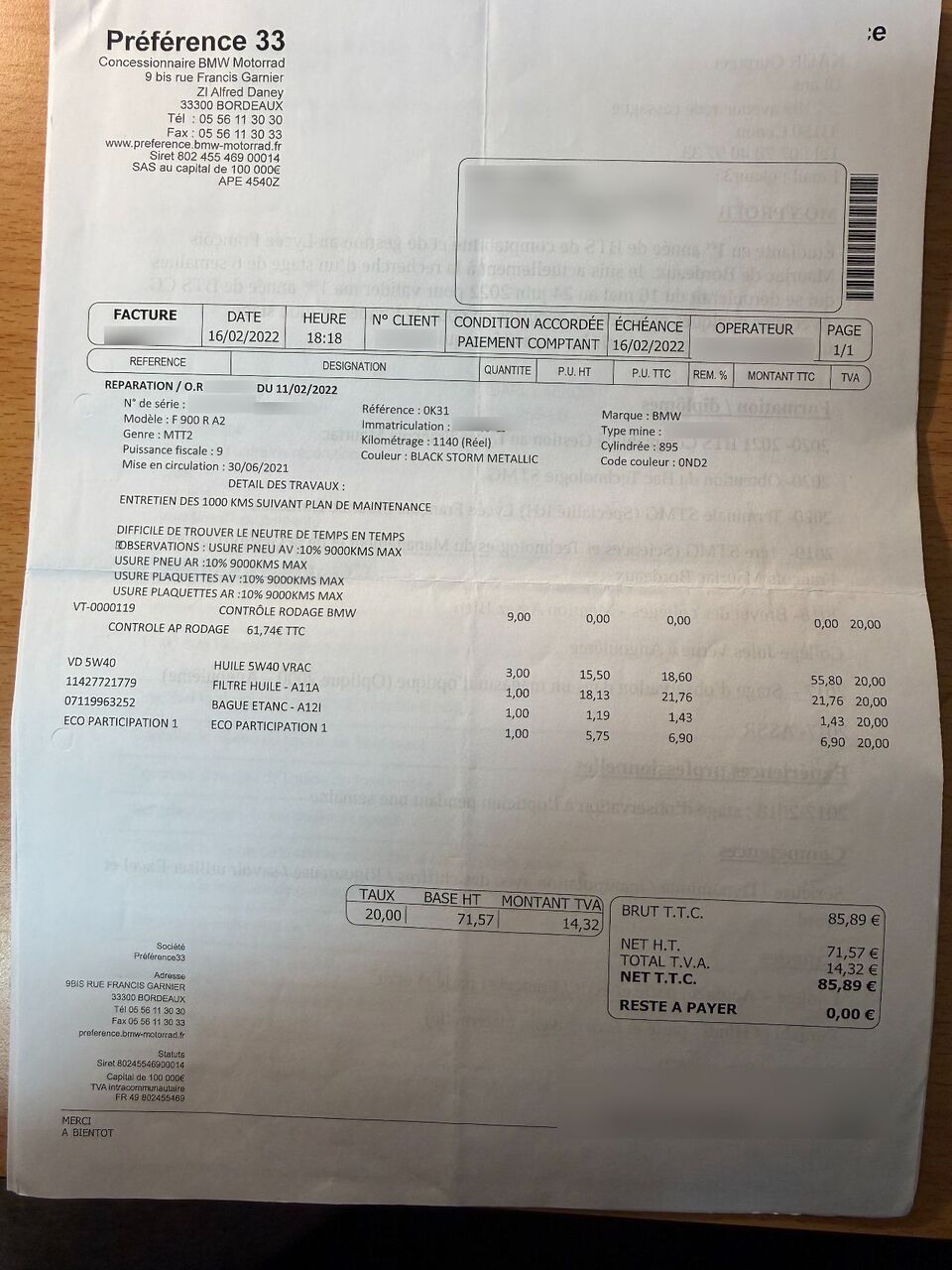 Photo BMW F 900 R A2 ABS